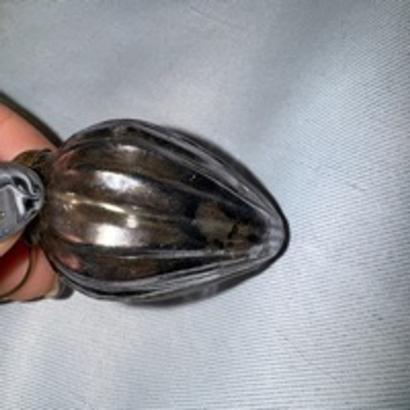 Vintage Acorn Ornament Silver Heavy Handblown glass Kugel Style Christmas Decor - Picture 4 of 4